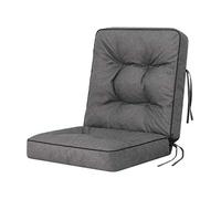 Bjird Coussins pour Bancs de Jardin - Coussins Assise & Dossier Souples - Chaise Longue, Banc de Jardin, Balancelle, Sol - Imperméables, Motif Matelassé, Sangles d'attache - 110x50 cm - Graphite