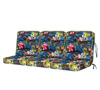 Bjird Coussins pour Bancs de Jardin - Coussins Assise & Dossier Souples - Chaise Longue, Banc de Jardin, Balancelle - Imperméables, Motif Matelassé, Sangles d'attache - 110x180 cm - Feuilles colorées