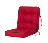 Bjird Coussins pour Bancs de Jardin - Coussins Assise & Dossier Souples - Chaise Longue, Banc de Jardin, Balancelle, Sol - Imperméables, Motif Matelassé, Sangles d'attache - 110x50 cm - Rouge