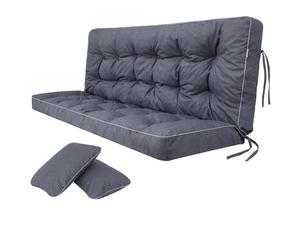 Bjird Coussins pour Bancs de Jardin - Coussins Assise & Dossier Souples - Chaise Longue, Banc de Jardin, Balancelle, Sol - Imperméables, Motif Matelassé, Sangles d'attache - 100 cm Bleu Marine