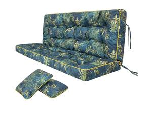Bjird Coussins pour Bancs de Jardin - Coussins Assise & Dossier Souples - Chaise Longue, Banc de Jardin, Balancelle, Sol - Imperméables, Motif Matelassé, Sangles d'attache - 120 cm l'herbe Verte