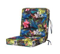 Bjird Coussins pour Bancs de Jardin - Coussins Assise & Dossier Souples - Chaise Longue, Banc de Jardin, Balancelle - Imperméables, Motif Matelassé, Sangles d'attache - 110x60 cm - Feuilles colorées