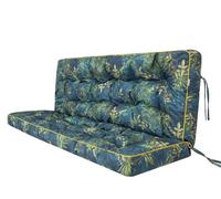 Bjird Coussins pour Bancs de Jardin - Coussins Assise & Dossier Souples - Chaise Longue, Banc de Jardin, Balancelle, Sol - Imperméables, Motif Matelassé, Sangles d'attache - 120 cm l'herbe Verte