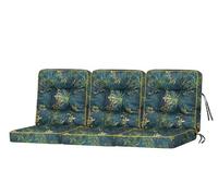Bjird Coussins Pour Bancs de Jardin - Coussins Assise & Dossier Souples - Chaise Longue, Banc de Jardin, Balancelle, Sol - Imperméables, Motif Matelassé, Sangles d'Attache - 110x150 cm - l'herbe verte