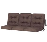 Bjird - Coussins pour Bancs de Jardin - Marron Foncé, 3 x 50 cm - Coussins Assise & Dossier Souples