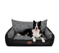 Bjird Lit Chiens Grande Taille Imperméable - Couverture Canapé, Lit Chiens Taille Moyenne - Joker - Coussin Chien Oeko-Tex Dog Bed 106x80 cm Graphite 3D XXL