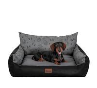 Bjird Lit Chiens Grande Taille Imperméable - Couverture Canapé, Lit Chiens Taille Moyenne - Joker - Coussin Chien Oeko-Tex Dog Bed 64x49 cm Graphite 3D L