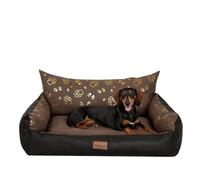Bjird Lit Chiens Grande Taille Imperméable - Couverture Canapé, Lit Chiens Taille Moyenne - Joker - Coussin Chien Oeko-Tex Dog Bed 64x49 cm Marron 3D L