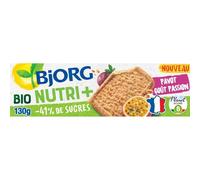 BJJORG - Biscuits Bio au Pavot Saveur Passion Intense, Texture Croustillante (Boîte 130g) - Le lot de 4