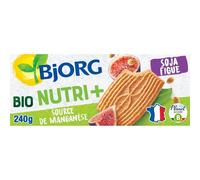 BJJORG - Biscuits Bio Gourmands soja et figue, Plaisir croquant et naturel, 240g - Lot de 4