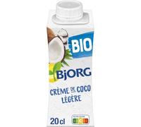 BJJORG - Crème Coco Légère Bio, Texture Onctueuse pour Cuisine Savoureuse (Brique 200 mL) - Le lot de 4