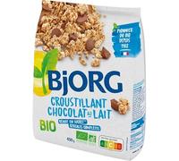 BJJORG. Croustillant Bio au Chocolat au Lait 450g, une gourmandise saine et savoureuse au quotidien- Lot De 3