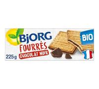 BJJORG. Fourrés Chocolat Noir Bio 225G - Gourmandise saine et bio pour une pause plaisir équilibrée- Lot De 4