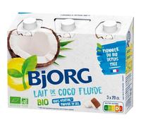 BJJORG. Lait de Coco Bio 3x200ml, idéal pour cuisiner sainement et rehausser vos plats gourmands- Lot De 3