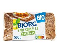 BJJORG - Pain Bio 3 Céréales, Texture Rustique et Saveurs Authentiques, 500g - Lot de 4