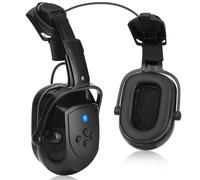 BJKing Casque de protection auditive Bluetooth, NRR 28 dB, réglable monté sur le cap, cache-oreilles à fixer sur le casque, protection auditive Bluetooth pour tonte, atelier de construction, Noir , L