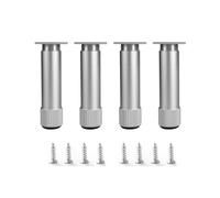 BJKYTMLM Pieds de Meubles argentés 4 pièces, Pieds de canapé en Alliage d'aluminium, Pieds de Support de Meubles réglables, for Chaise canapé canapé Table Armoire de Bureau(10cm/4in)