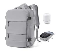 BJLFS Sac à dos Sous Vide Avec Pompe Bagage Cabine 40×30×20 Ryanair Wizzair Femme Bagage à Main Easyjet 45×36×20 Sac à dos Voyage Cabin Avec Sous Vide Sac pour Ordinateur Portable 14 Pouces Gris