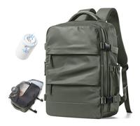 BJLFS Sac à dos Sous Vide Avec Pompe Bagage Cabine 40×30×20 Ryanair Wizzair Femme Bagage à Main Easyjet 45×36×20 Sac à dos Voyage Cabin Avec Sous Vide Sac pour Ordinateur Portable 14 Pouces Braun Vert