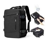 BJLFS Sac à dos Sous Vide Avec Pompe Bagage Cabine 40×30×20 Ryanair Wizzair Femme Bagage à Main Easyjet 45×36×20 Sac à dos Voyage Cabin Avec Sous Vide Sac pour Ordinateur Portable 14 Pouces Grau Bleu