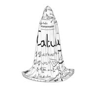 BJNGHKLN Cape à capuche Halloween longueur au sol mathématiques géométrique geek calcul imprimé longue cape à capuche pour adolescent