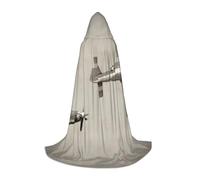 BJNGHKLN Cape à capuche pour Halloween - Longueur au sol - Seconde Guerre mondiale - Avion - Imprimé avion - Longue cape à capuche pour adolescent