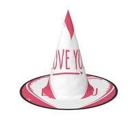 BJNGHKLN Chapeau de sorcière d'Halloween avec imprimé cœur pour femme - Chapeau de fête pour Halloween, fête costumée