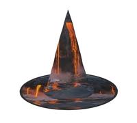 BJNGHKLN Kilauea - Chapeau de sorcière d'Halloween imprimé volcan pour femme - Chapeau de fête pour Halloween, fête costumée