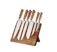 Björn, Bloc Couteaux Universel Vantaa, Bois d'Acacia, Couteaux de Cuisine Jakob en Acier Inoxydable, Manche Bois d'Acacia. Couteau d'Office, Universel, Santoku, à Trancher, à Pain, Chef, Inox Mat