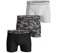 BJÖRN BORG Boxers pour hommes, pack de 3 - Pants, Coton Stretch, ceinture logo, camouflage noir/gris/camouflage S