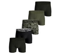 Björn Borg Bjorn Borg Cotton Stretch Boxer 5p sous-vêtement, Noir, Vert, imprimé, M Homme