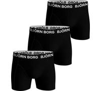 BJÖRN BORG Hommes Boxers, Lot de 3 - Coton Stretch Trunks, Big Logo, Sous-vêtements, Coton Noir/Blanc M