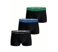 BJÖRN BORG Hommes Trunks, Lot de 3 - Sous-vêtements, Short, Coton, Logo à la taille, Unicolore Noir/Bleu/Vert M
