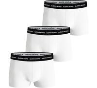 BJÖRN BORG Hommes Trunks, Lot de 3 - Sous-vêtements, Shorts, Coton, Logo à la taille, Unis Blanc 2XL