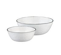 BJÖRN Lot de 2 saladiers PURE blanc neige - Ø 24 cm / Ø 30 cm