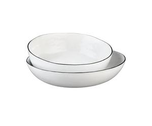 BJÖRN PURE Lot de 2 corbeilles à fruit blanc neige - Ø 29 cm et Ø 33,5 cm