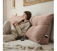 Björn&Schiller coussin de dossier champagne, 200 cm, coussin de lecture pour lit et canapé, coussin triangulaire, coussin lombaire