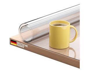Björn&Schiller Film de protection de table transparent avec bords biseautés, 2 mm d'épaisseur, protection de table transparente, 100 x 200 cm, film de protection pour table transparent, résistant à la