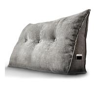 Björn&Schiller Rückenkissen Grau, 100 cm - Lesekissen für Bett und Sofa, Keilkissen, Rückenpolster für Die Wand, Sitzkissen, Wandkissen, groß mit waschbarem Bezug - Ideal zum Anlehnen