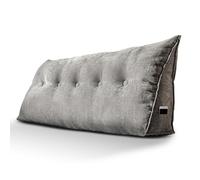 Björn&Schiller Rückenkissen Grau, 140 cm - Lesekissen für Bett und Sofa, Keilkissen, Rückenpolster für Die Wand, Sitzkissen, Wandkissen, groß mit waschbarem Bezug - Ideal zum Anlehnen