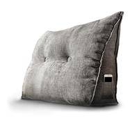 Björn&Schiller Rückenkissen Grau, 70 cm - Lesekissen für Bett und Sofa, Keilkissen, Rückenpolster für Die Wand, Sitzkissen, Wandkissen, groß mit waschbarem Bezug - Ideal zum Anlehnen