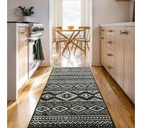 Björn&Schiller Tapis de Couloir Moderne, Long, antidérapant, pour Couloir, Chambre à Coucher et Salon, 60 x 180 cm, Noir
