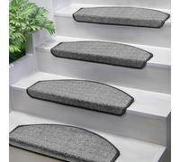 Björn&Schiller Lot de 15 Tapis d'escalier Autocollants 65 x 25 cm, Tapis antidérapants pour escaliers, Tapis pour marches d'escalier, Tapis d'escalier Semi-Circulaire, Tapis d'escalier, Tapis