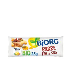 BJORG Barre Énergétique Fruits Secs et Miel Bio - Sans Gluten et Source de Fibres - Encas Sain pour le Sport : Vélo, Fitness, Trail, Running - 30 barres individuelles de 25 g