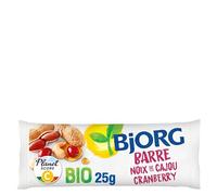 BJORG - Barre Énergétique - Noix de Cajou Cranberry Bio - 30 barres de 25 g