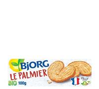 BJORG - Biscuit Palmier Bio - Blé Complet - Bio -100g | Pur Beurre - Biscuit Goûter - Source de Fibres - Sans Huile de Palme