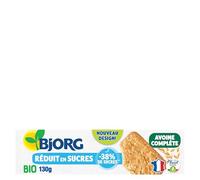 BJORG - Biscuits Avoine Complète - Réduit en Sucre - Bio - 3 x 130g