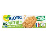 BJORG - Biscuits Bio à l’Avoine Complète, Saveur Naturelle et Croquante (Boîte 130g) - Le Lot De 4
