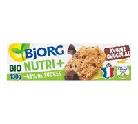BJORG - Biscuits Bio à l’Avoine et Pépites de Chocolat, Texture Croquante et Gourmande (Boîte 130g) - Le Lot De 4