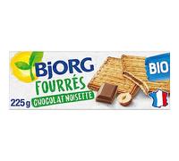 BJORG - Biscuits Bio Fourrés Chocolat Lait, Paquet 225g - Lot De 3